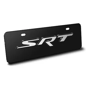 Dodge Jeep SRT 3D Logo Logo Nero 12"x4" Mezza Misura Targa Acciaio Inox - Foto 1 di 5