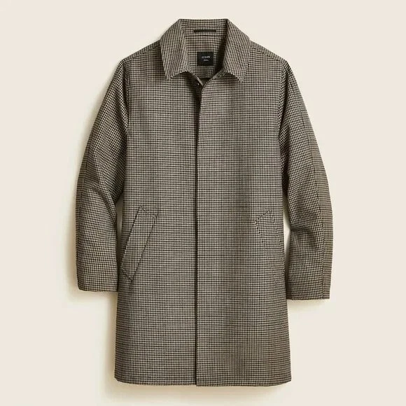 NUEVO CON ETIQUETAS - 36 - Abrigo de coche J.Crew Ludlow en algodón italiano - Caqui Multi Check Foto 1 de 1