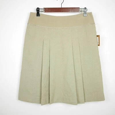 NEW ELLEN TRACY Women's 6 - Tan light brown flared pleated skirt knee length  - Image 1 of 4