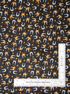 Horseshoe Western Fabric Wild Wild West Star Horse Shoes Studio E Cotton Yard - Picture 1 of 1