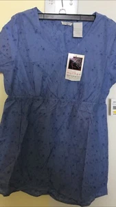 NWT TOMORROWS Mother’s Maternity Top Size Small , Blue Eyelet ?Could Be Uniform - Picture 1 of 1