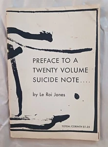 Le Roi Jones Preface To A Twenty Volume Suicide Note Poetry 1961 Totem Corinth - Imagen 1 de 3