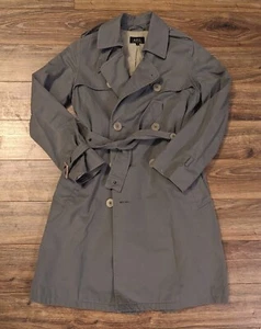 APC Rue De Fleuris Paris Men's Washed Gray Slim Trench Coat - 36 Read! - Picture 1 of 11