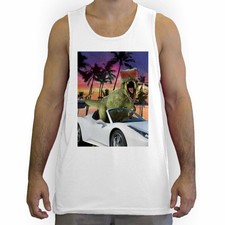 Function - Miami T-rex Men's Fashion Tank Top Dinosaur Reptile Fossil Shirt Top