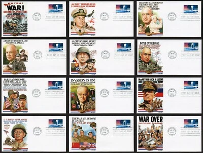 USA, SCOTT # 3862, SET OF 12 FLEETWOOD FDC COVERS PIVOTAL EVENTS OF WORLD WAR II - Image 1 of 4