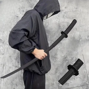 Retractable Japanese Samurai Katana Toy Plastic Black For Cosplay And Adventure - Picture 1 of 6