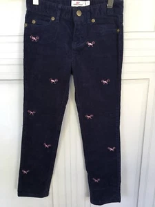 Vineyard Vines Candy Cane With Blue Whale Navy Cord Pants For Girls Sz 7 - Picture 1 of 7