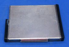 Silver plate vintage Art Deco antique square powder compact box