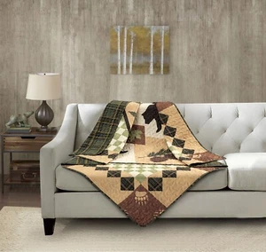Virah Bella - Four Point Lodge - Lightweight Quilted Throw Blanket 50"x60" - Picture 1 of 6