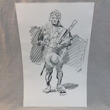 Jerry DeCaire Signed Sketch Drawing Art Native American Indian 2007 Comic Book
