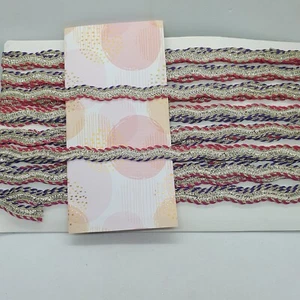 1cm Metallic gold Purple Pink BRAID embroidered ribbon applique trimming - Picture 1 of 1