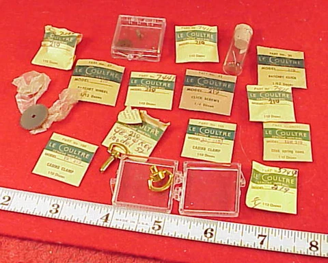 JAEGER LeCoultre Memovox 8 Days 219 Alarm Clock ASSORTED LOT O PARTS NOS REPAIR Cover