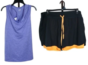 Womens Ladies 3 Piece Tank Sports Bra Jogger Shorts Activewear Set Size 3XL NEW - Picture 1 of 8