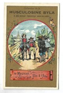 Der Müller sein Sohn und der Esel - Fabel - Chromo Musculosine Byla - Trade Card - Bild 1 von 2