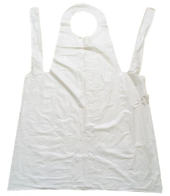 Plastic Aprons Disposable Quantity 400 White 100 Per Pk Lot Of 4 Size 28" x 46" - Image 1 of 4