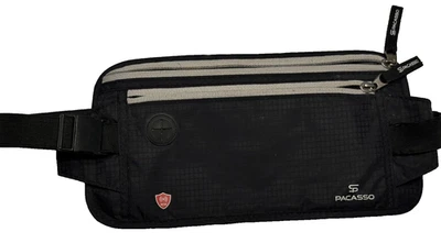 黑色 PACASSO RFID 拉链可调节保姆包邮差包腰包 — 第 1/4 张图片
