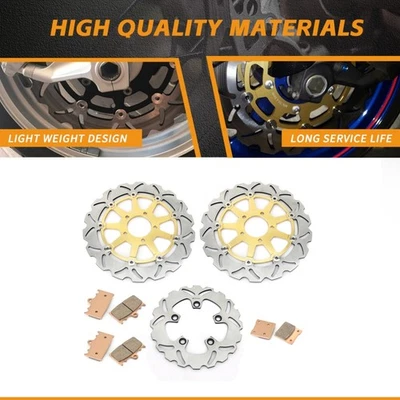 Rotor de freno delantero trasero + pastillas para Suzuki GSXR600 97-03 GSXR750 00-03 TL1000S 97-01 Foto 1 de 4