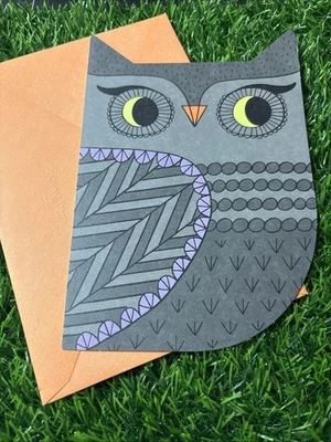 Hallmark Halloween Greeting Card 8"x5.5" Hope Happy Owl Hoot w/Envelope Made USA Foto 1 de 3