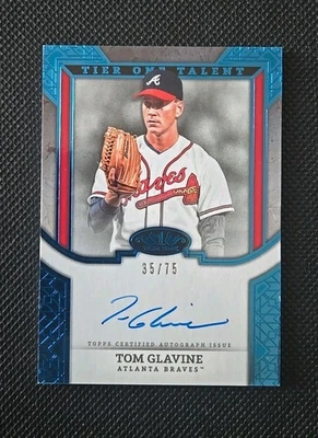 2024 Topps Tier One - Tier One Talent Autographs Tom Glavine #T1TA-TG /75  Blue  - Image 1 of 3