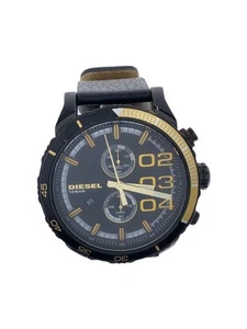 DIESEL DZ-4336 Analog Quartz Watch Black Leather Large Face Excellent JAPAN - Picture 1 of 6