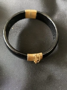 BRACCIALE oro giallo 14 kt - pietra giada nera giadeite - BELLISSIMO!!! - Foto 1 di 5