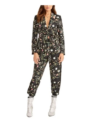 RACHEL RACHEL ROY Womens Black Stretch Floral Wear To Work Blazer Jacket 2 - Image 1 of 4
