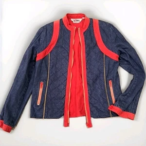 Vintage Maximum 80s Demin Jacket Contrast Red Lining Michael Jackson Style S/M - Bild 1 von 13