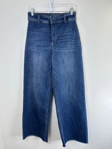 OAT New York High Waist Wide Leg Raw Hem Size 8 (28x29) - Picture 1 of 10