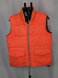 Vintage Sears Work'n Leisure Orange Hunting  Puffer Reversible Vest Men's Size M - Picture 1 of 18