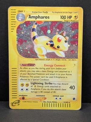 Ampharos 002/165 Expedition Base Set Holo Ultra Rare Pokemon TCG Nintendo HP - Image 1 of 3