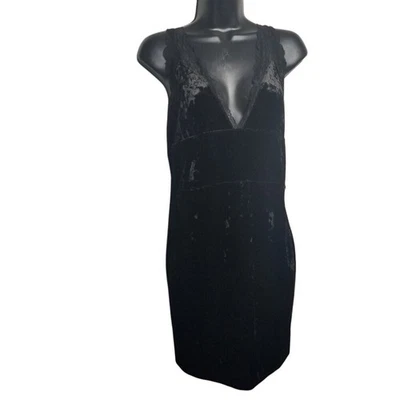 Vestido Babydoll de terciopelo negro para mujer Vamp Renacimiento Encaje Sin Mangas Talla S Foto 1 de 4