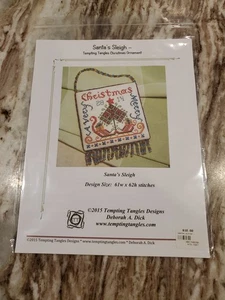 Tempting Tangles Designs Santa's Sleigh Christmas Ornament Cross Stitch Pattern - Picture 1 of 3