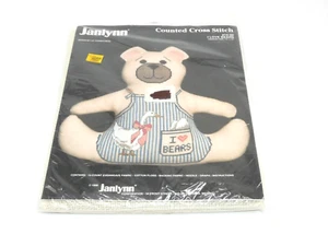 Vintage Janlynn Counted Cross Stitch I Love Bears Country Teddy Goose 1988 15-50 - Picture 1 of 7