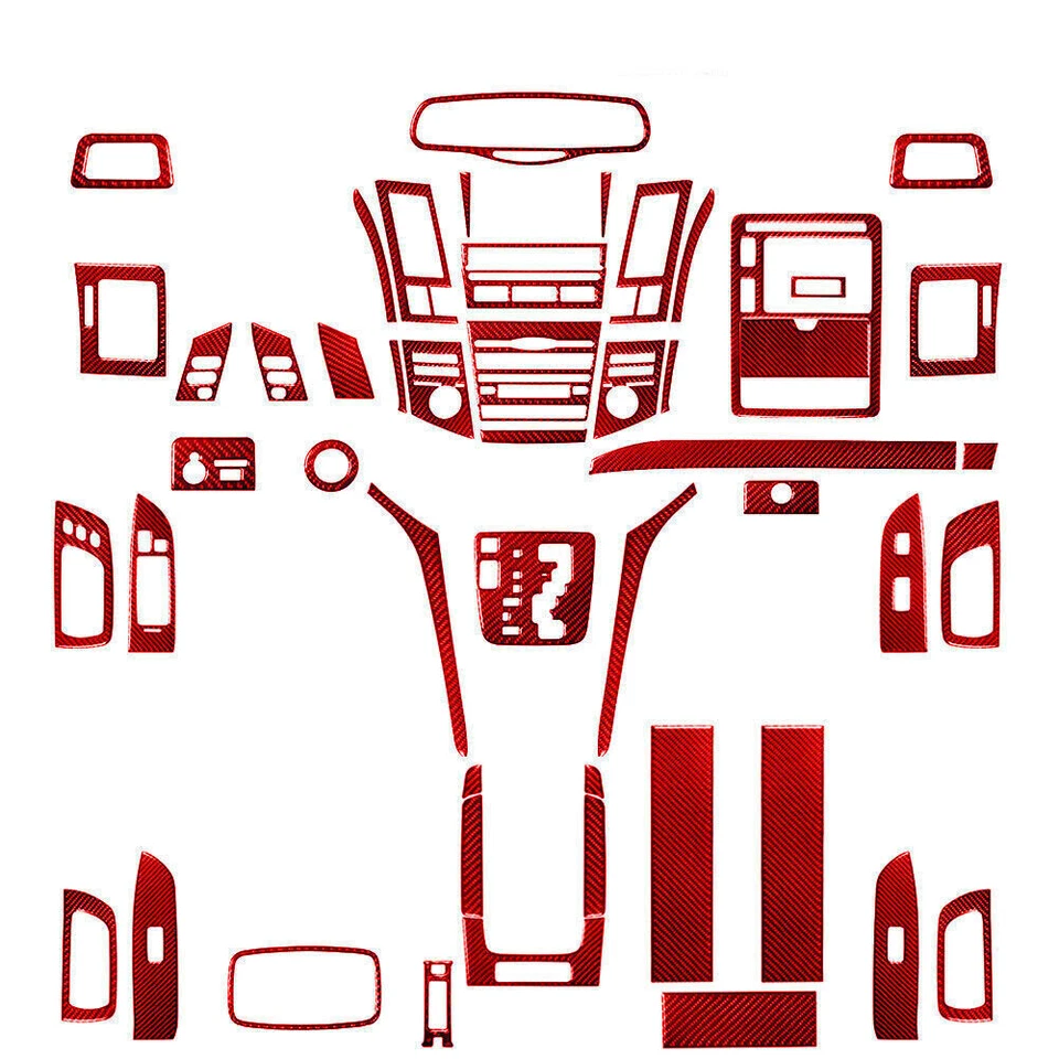 Kit de 50 piezas de cubierta de fibra de carbono roja para LEXUS RX330 2004-2006 RX350 2006-2009 Foto 1 de 4