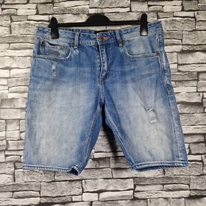 Superdry Mens Shorts 34 Blue Denim Officer Slim Shorts Vintage 141 - Picture 1 of 18