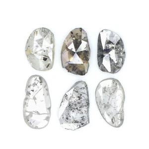 1.09 Ct Natural Loose Slice Shape Diamond 5.25 MM Salt And Pepper Diamond LQ2503 - Picture 1 of 8