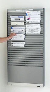 Silver/Grey Workshop Job Card Wall Rack For A4 Portrait Job Cards - 50 pockets - Picture 1 of 2
