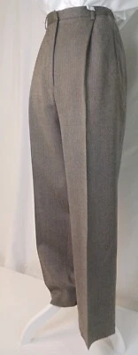 AKA Eddie Bauer, Pantalón Clásico de Lana Talla 16 Negro/Crema Espiga Limpieza en Seco Foto 1 de 4