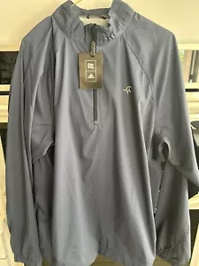NWT Adidas CLIMAPROOF 1/4 Zip Large Blue Pullover Windshirt - Sand Hills logo - Picture 1 of 5