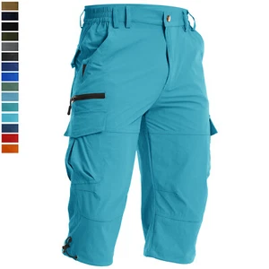 Pantalones cortos de carga para hombre 7 bolsillos secado rápido informales trabajo senderismo deporte 3/4 pantalones largos - Imagen 1 de 137