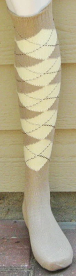 Calcetines Argyle Crema/Marrón Hombre Hasta la Rodilla- Foto 1 de 1