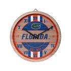 Florida Gators Logo Tonneau Horloge Murale en Bois - Homme Cave Bureau Décor