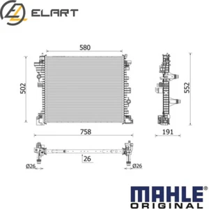 RADIATOR ENGINE COOLING CR 2598 000P FOR ALFA ROMEO GIULIA/STELVIO 2.9L 6cyl - Picture 1 of 16