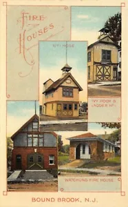 Bound Brook NJ Feuerwehrhäuser Mehrfachansicht Postkarte - Bild 1 von 2