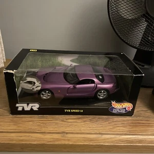 hot wheels 1.18 Scale TVR SPEED 12 Boxed Purple RARE Example - Picture 1 of 14