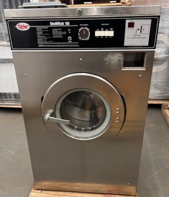 Коммерческая стиральная машина с фронтальной загрузкой Unimat 18 фунтов UC18MC2AU2 240 В 60 Гц 3Ph Coin Op [б/у] - Изображение 1 из 4