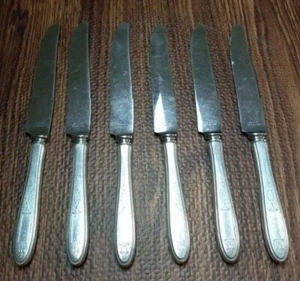 VINTAGE SET OF 6 DE LUXE STAINLESS STEEL KNIVES - Picture 1 of 5