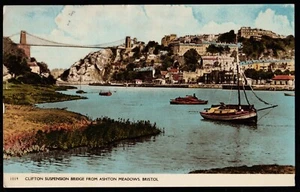 Clifton Suspension Bridge From Ashton Meadows Bristol Harvey Barton Postcard - Picture 1 of 2