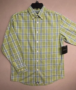 Exceed Boys 12-14 M Green Plaid Check Button-Down Casual Dress Shirt Cotton NWT - Picture 1 of 14