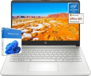 HP Newest 14" Laptop Intel Quad-Core UP TO 16GB RAM,128GB eMMC Win 11 pro - Picture 1 of 5